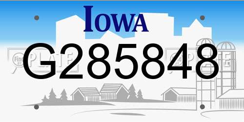 G285848 Iowa License Plate