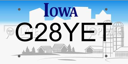 G28YET Iowa License Plate