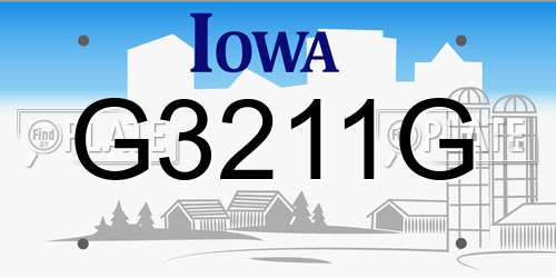 G3211G Iowa License Plate