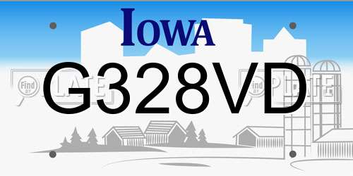 G328VD Iowa License Plate