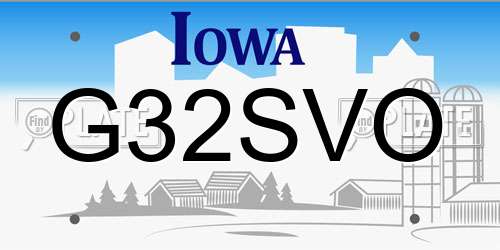 G32SVO Iowa License Plate