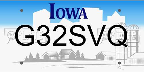 G32SVQ Iowa License Plate