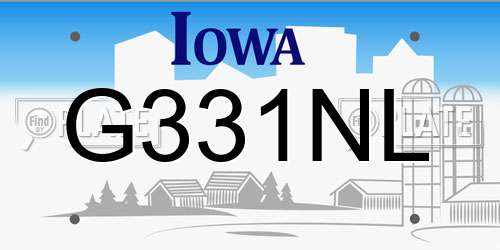 G331NL Iowa License Plate