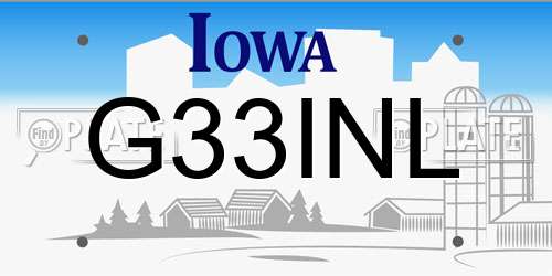 G33INL Iowa License Plate