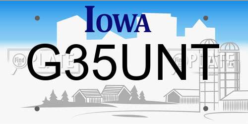G35UNT Iowa License Plate
