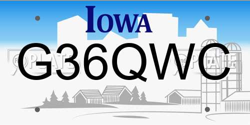 G36QWC Iowa License Plate