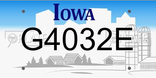 G4032E Iowa License Plate