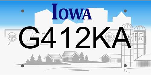 G412KA Iowa License Plate