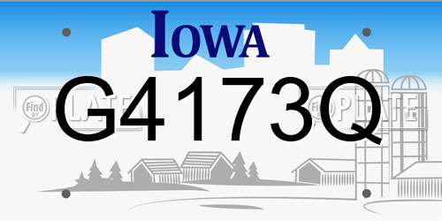 G4173Q Iowa License Plate