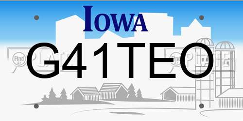 G41TEO Iowa License Plate