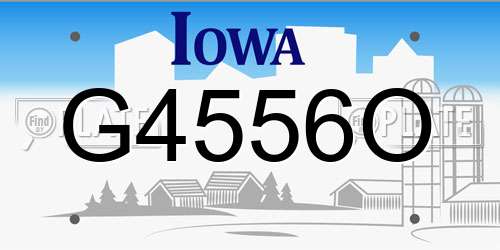 G4556O Iowa License Plate