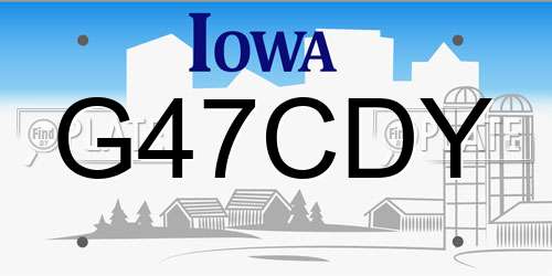 G47CDY Iowa License Plate
