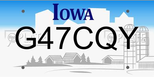 G47CQY Iowa License Plate