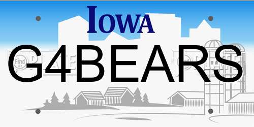G4BEARS Iowa License Plate