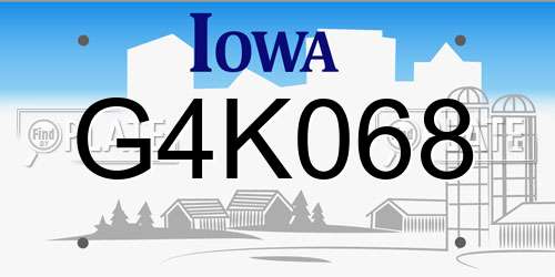 G4K068 Iowa License Plate