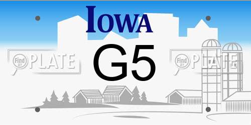 G5 Iowa License Plate