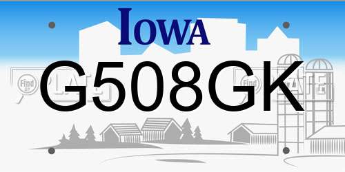 G508GK Iowa License Plate