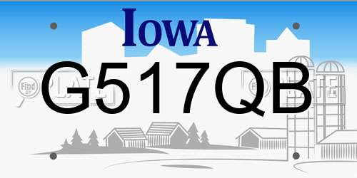 G517QB Iowa License Plate