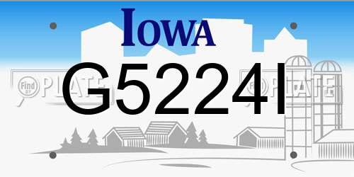 G5224I Iowa License Plate