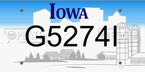 G5274I Iowa License Plate