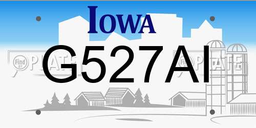 G527AI Iowa License Plate
