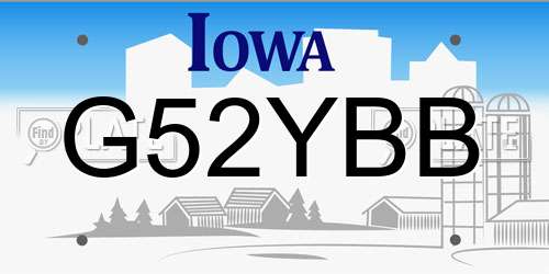 G52YBB Iowa License Plate