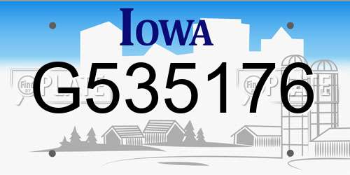 G535176 Iowa License Plate