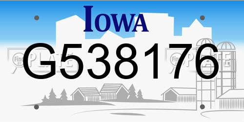 G538176 Iowa License Plate