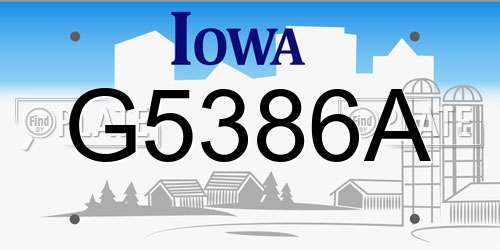 G5386A Iowa License Plate