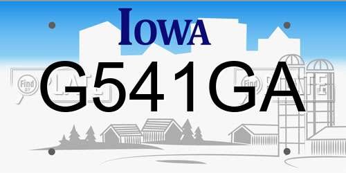 G541GA Iowa License Plate