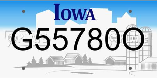 G55780O Iowa License Plate