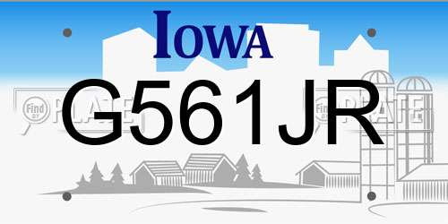 G561JR Iowa License Plate