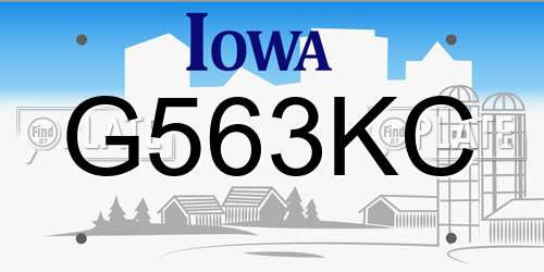 G563KC Iowa License Plate