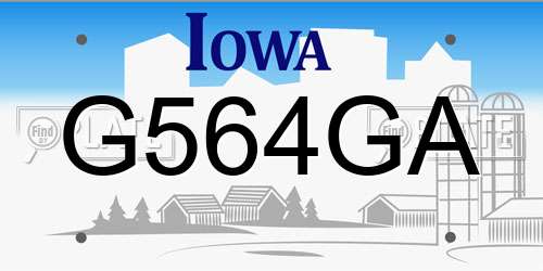 G564GA Iowa License Plate