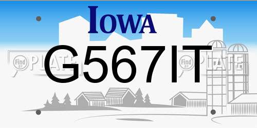 G567IT Iowa License Plate