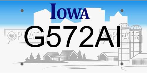 G572AI Iowa License Plate