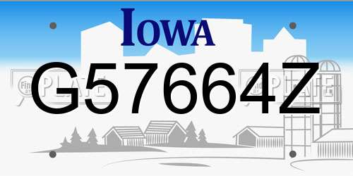 G57664Z Iowa License Plate