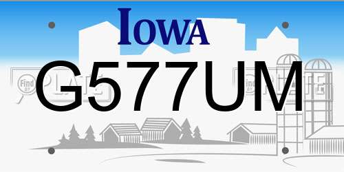 G577UM Iowa License Plate