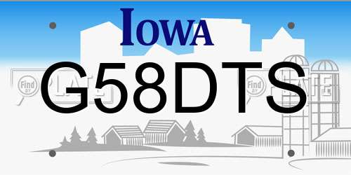G58DTS Iowa License Plate