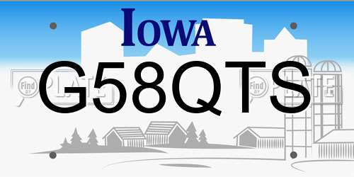 G58QTS Iowa License Plate