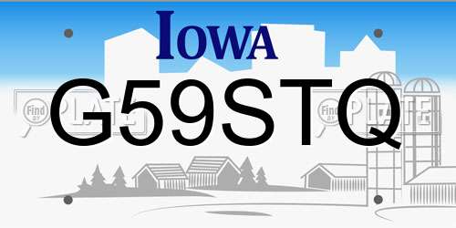 G59STQ Iowa License Plate