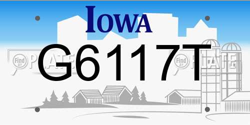 G6117T Iowa License Plate