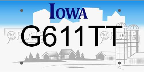 G611TT Iowa License Plate