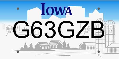 G63GZB Iowa License Plate