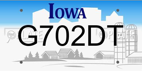 G702DT Iowa License Plate