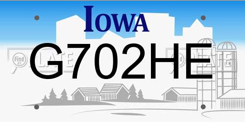 G702HE Iowa License Plate