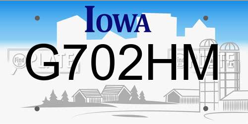 G702HM Iowa License Plate