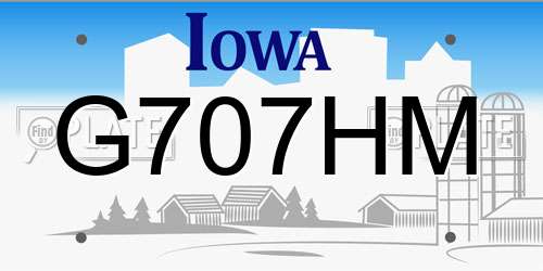 G707HM Iowa License Plate