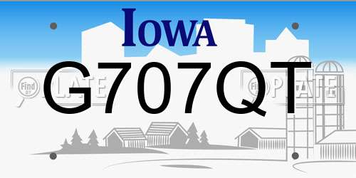 G707QT Iowa License Plate
