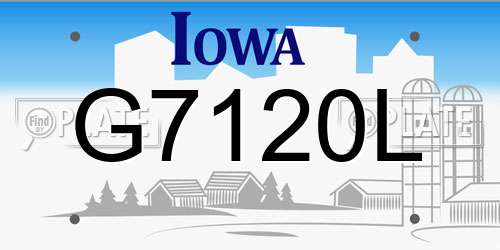G7120L Iowa License Plate